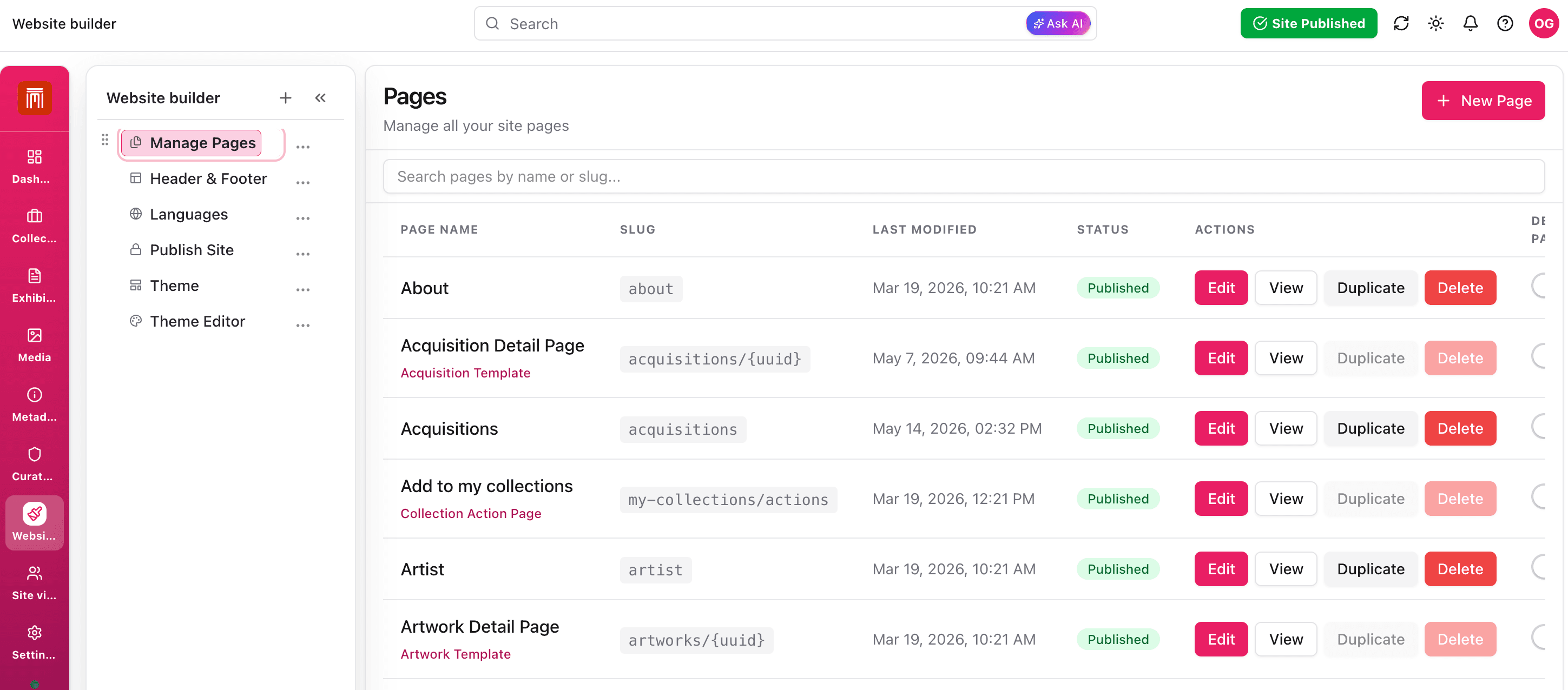 Websites and Microsites